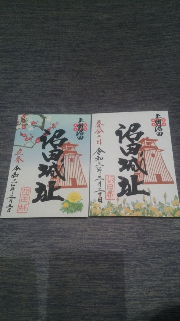 令和三年、沼田城限定御城印、タイプＢ、1月から12月まで、コロナ御城印、全13枚