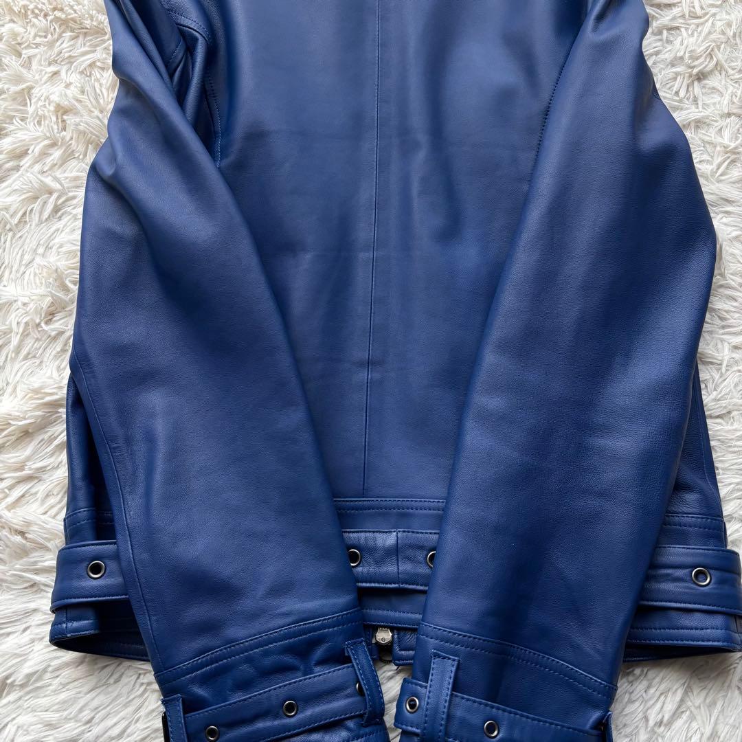 美品) SCHAFFEN シングル ライダースジャケット ラムレザー ベルト
