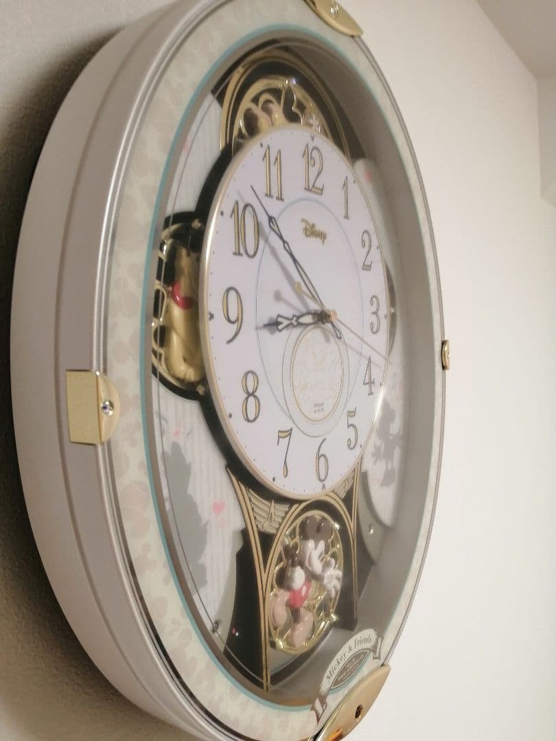 美品　ディズニー　電波　からくり時計　リズム　M509 ミッキー&フレンズ