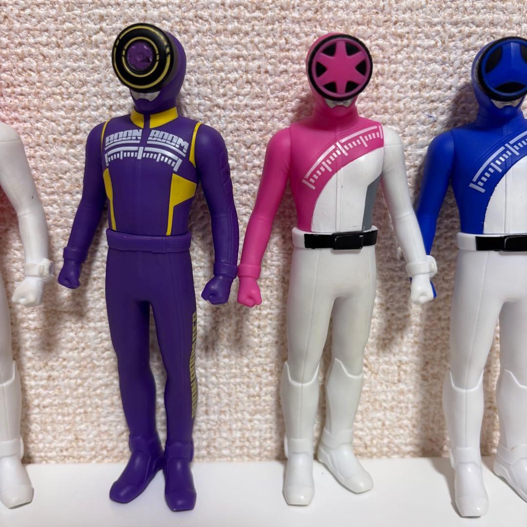 【希少】ブンブンジャー ソフビ　セット 14cm ブンバイオレット