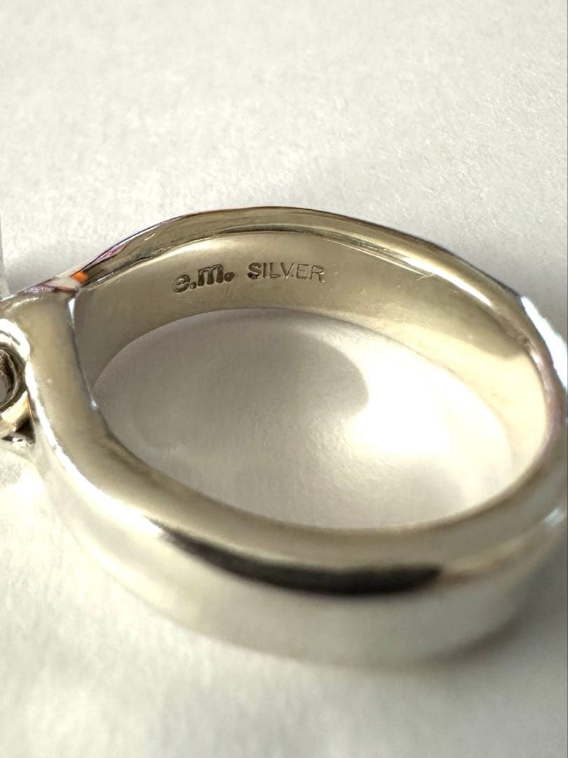 e.m. 15号サイズ シャンパンゴールドジルコニア シルバー 925リング