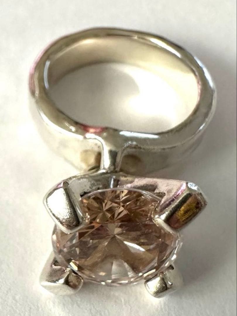 e.m. 15号サイズ シャンパンゴールドジルコニア シルバー 925リング