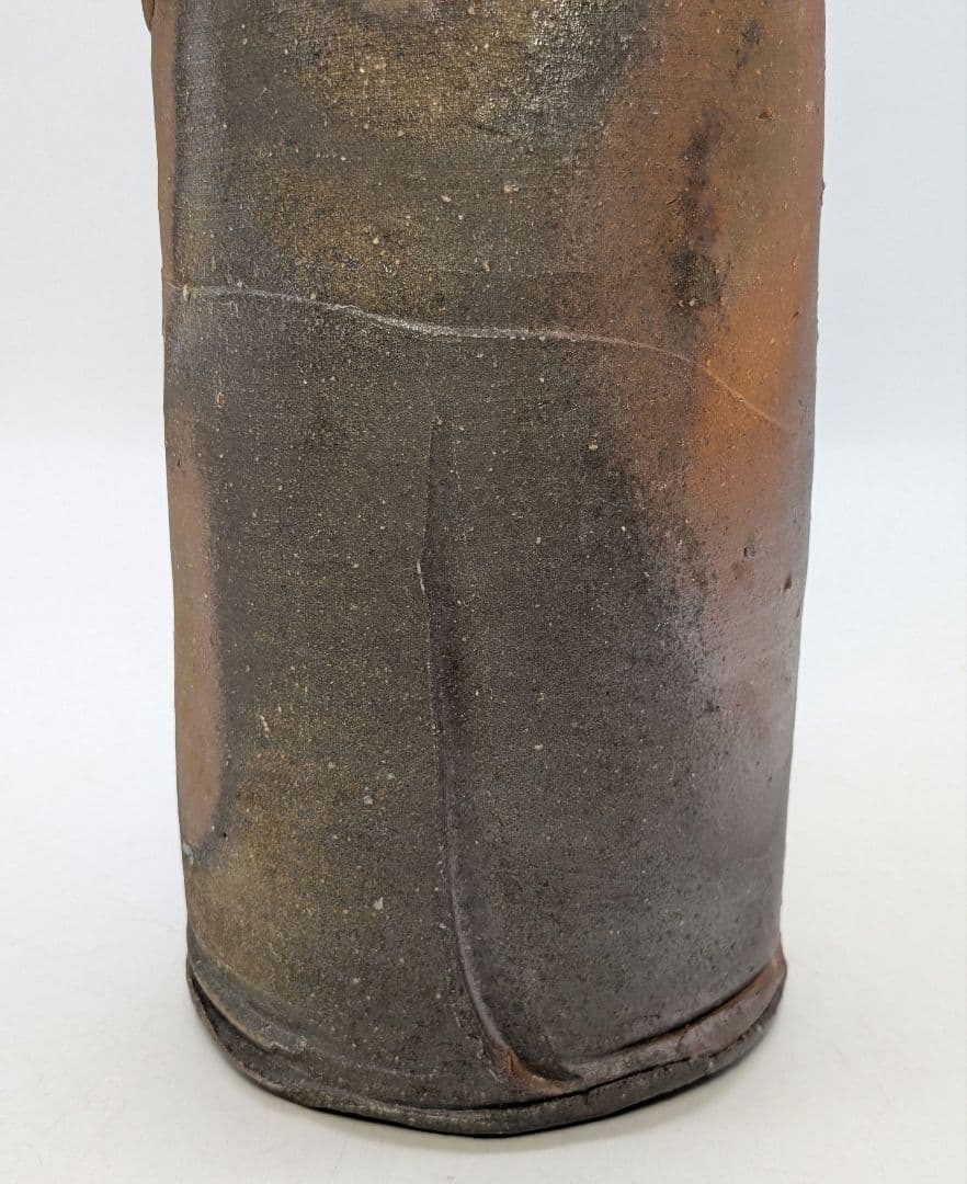 中村眞 備前焼 耳付花入 共箱共布 花瓶 花器 フラワーベース 中村真