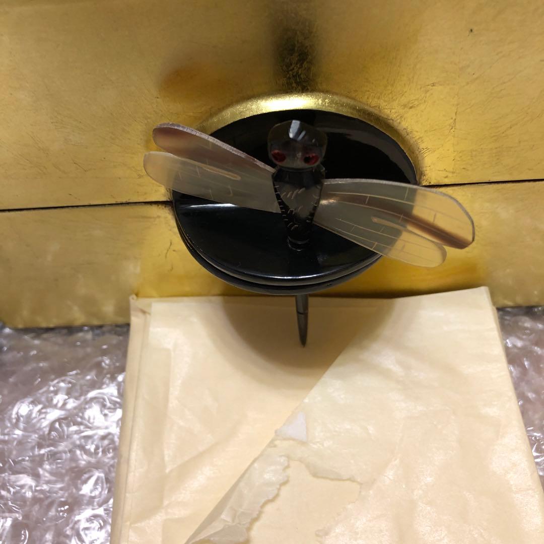 ジュエリーボックス　宝石箱￼ 漆器　　新品未使用￼金色 トンボ装飾付き