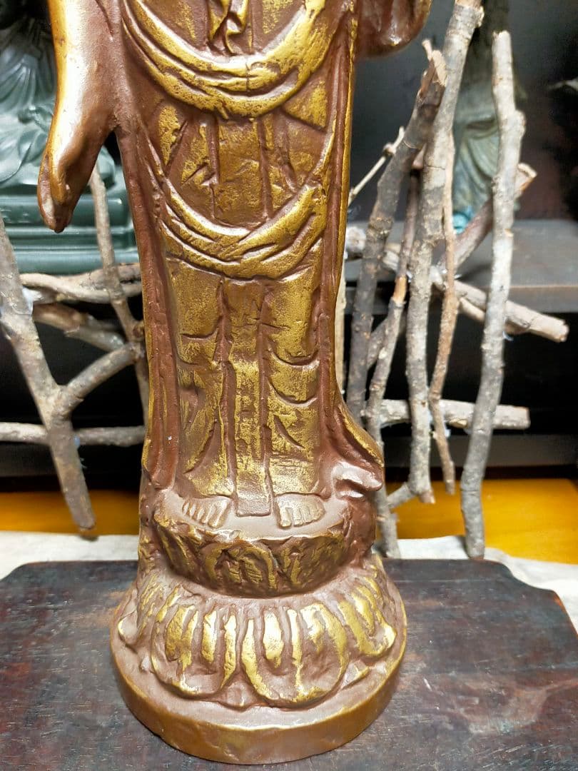 ♥値下げ！北村西望　観音像　３７ｃｍ　観音様　ブロンズ像　仏像　骨董　古玩