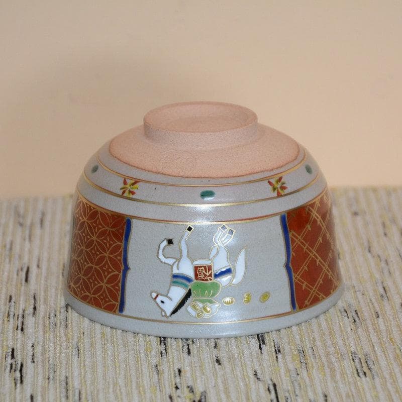 茶道具 京焼 清水焼 干支茶碗 乾山写間取午茶碗 新品 橋本城岳 送料