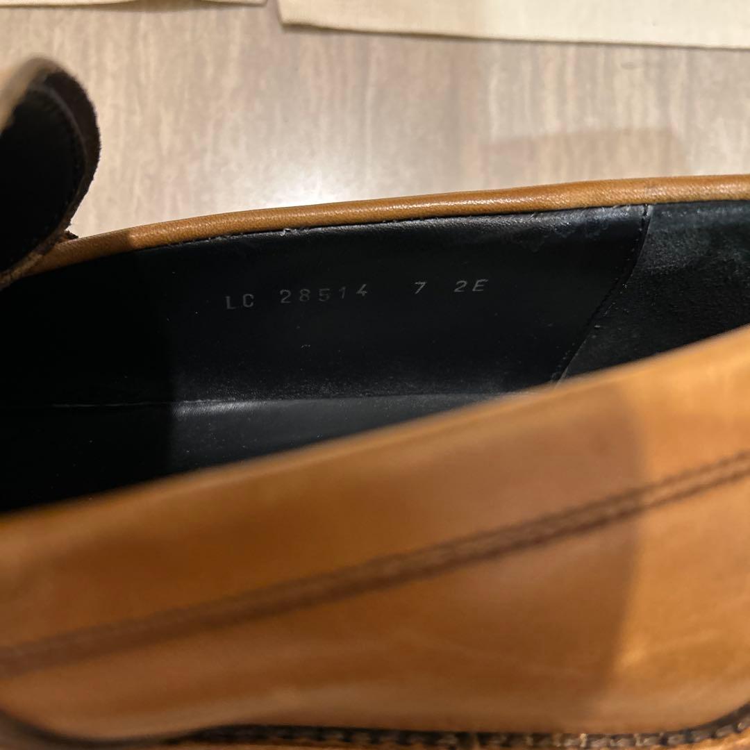 FERRAGAMO フェラガモ ブラウンレザー フリンジローファー UK7 2E