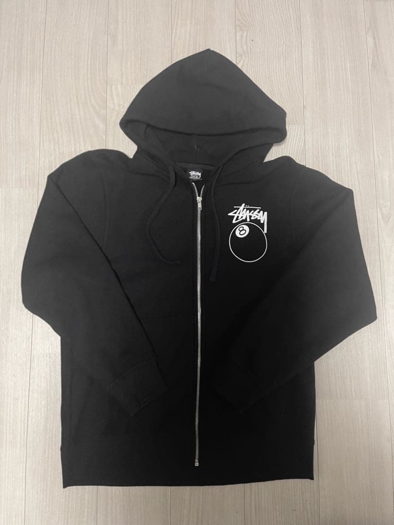 Stussy ブラック 8ボールパーカー フーディー
