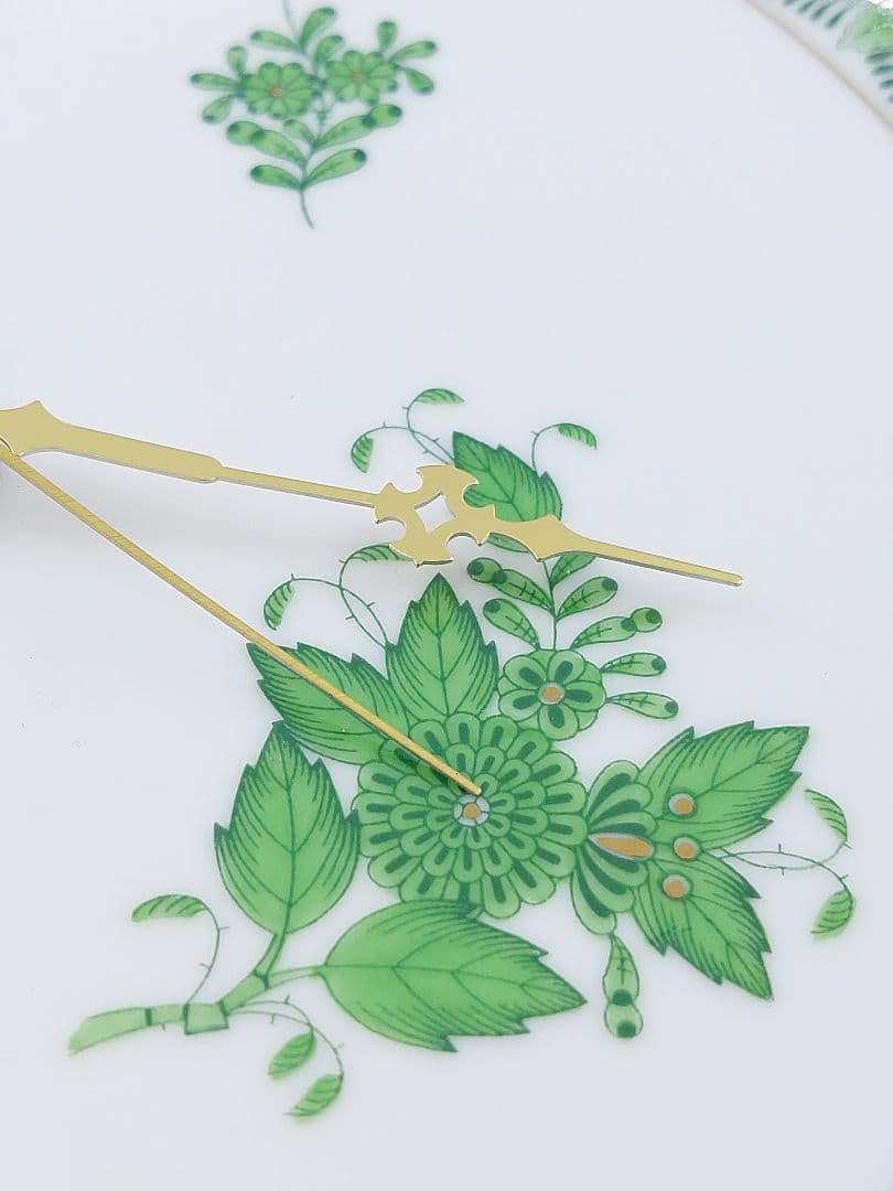 HERENDヘレンド 壁掛け時計 インドの華グリーン アポニーグリーン 28cm