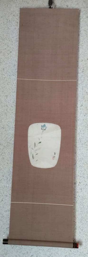 金水　桔梗の図うちわ　掛軸　H80