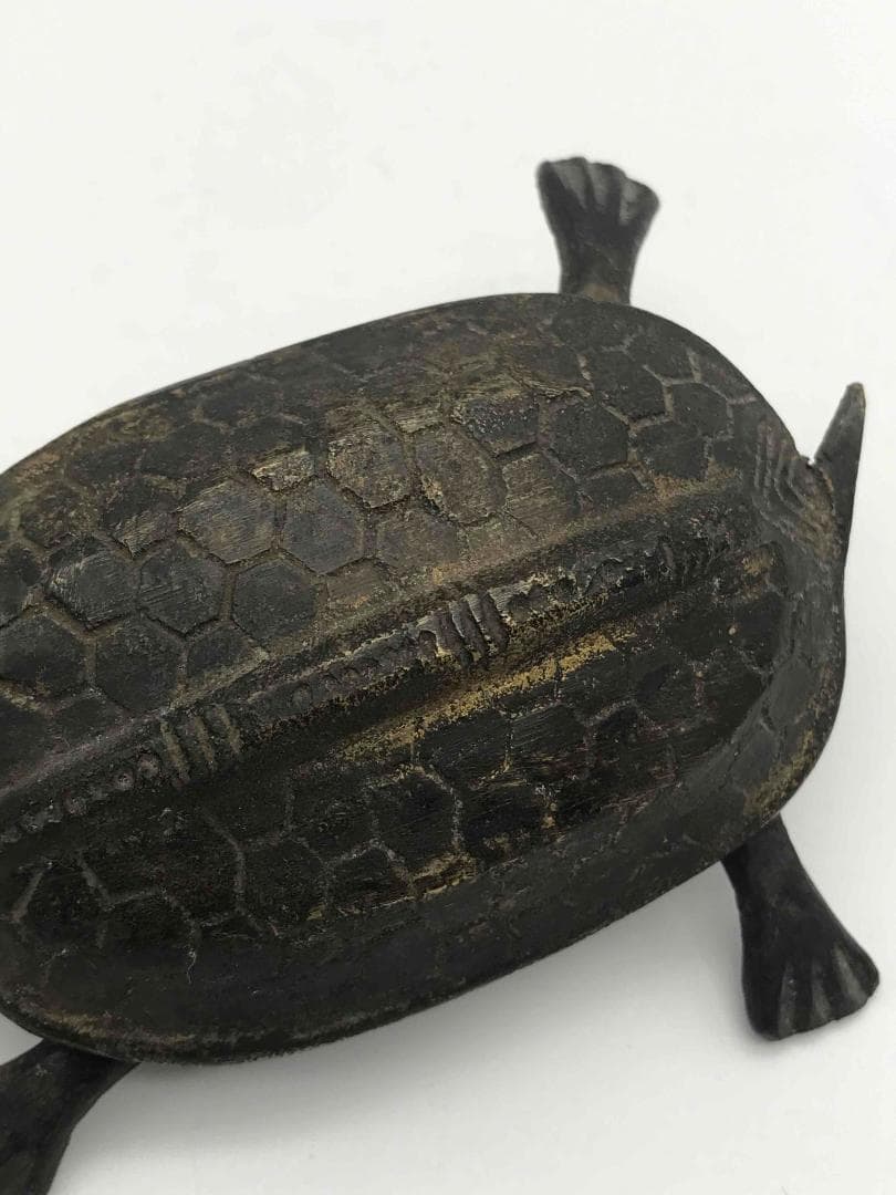 清朝民国 亀 カメ 鍵 銅鍵 四本足動かせる 手工 時代物(F-11)