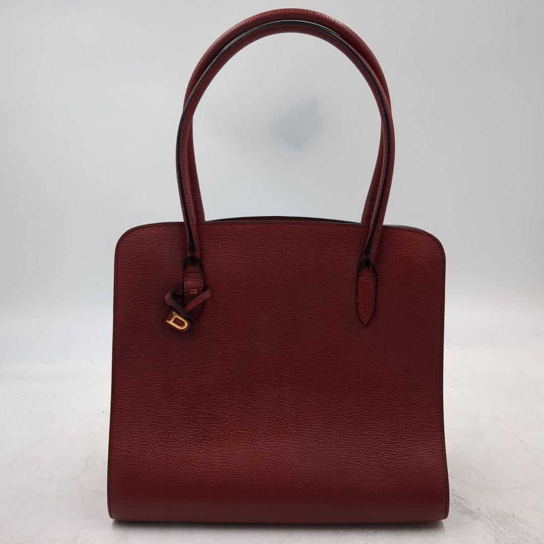 デルヴォー セピア　Dチャーム　トートバッグ　ミラー付き　赤