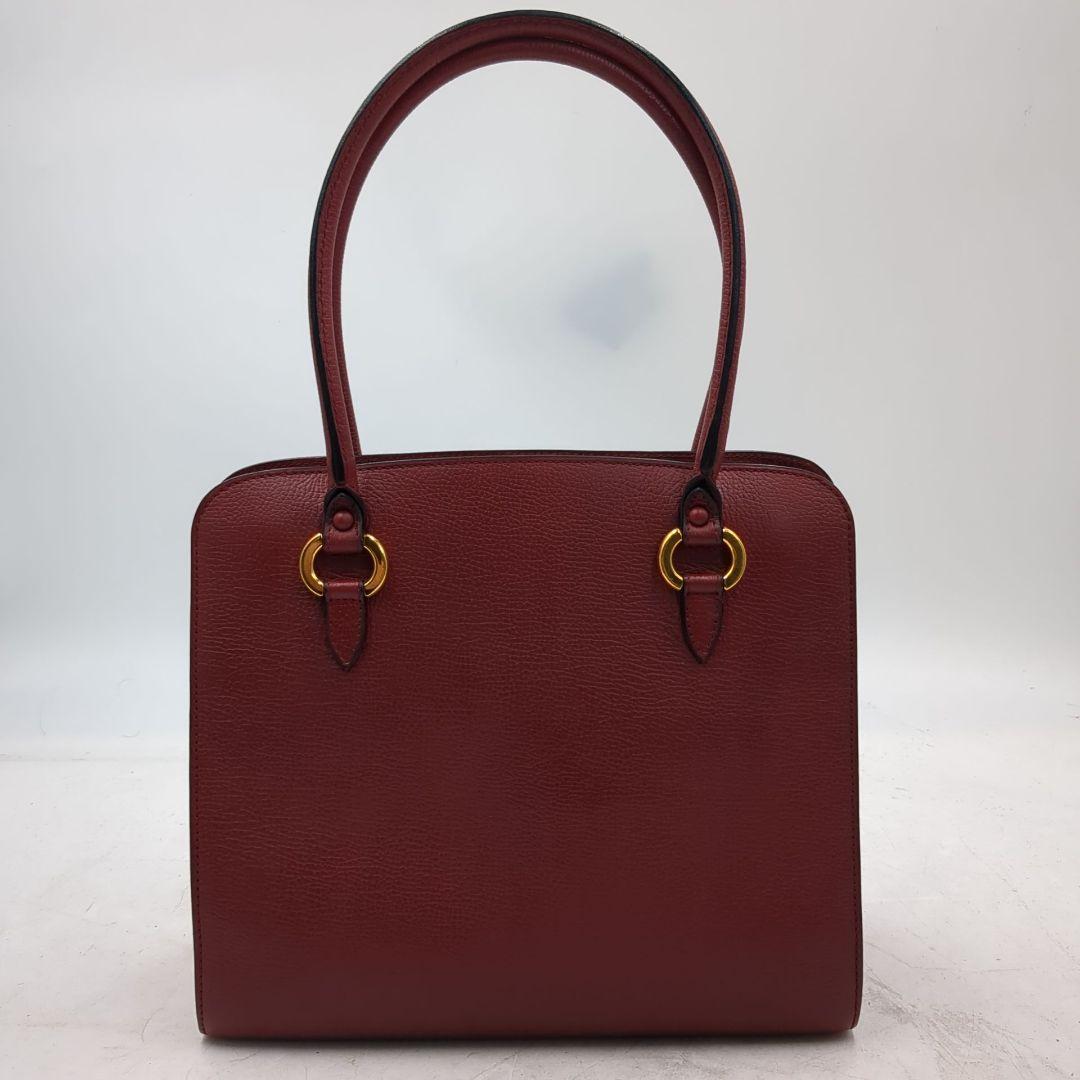 デルヴォー セピア　Dチャーム　トートバッグ　ミラー付き　赤