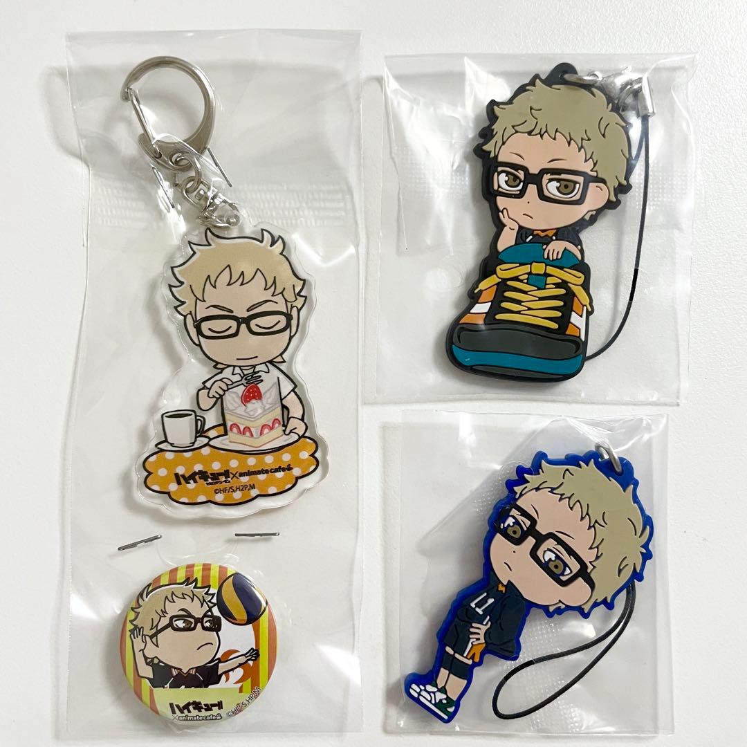 未使用＊ ハイキュー!! 月島蛍 クリアファイル 缶バッジ 萩のツッキー