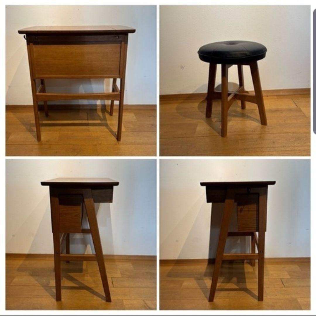 引き取り限定 美品 ヴィンテージ風 コンパクト ドレッサー スツール