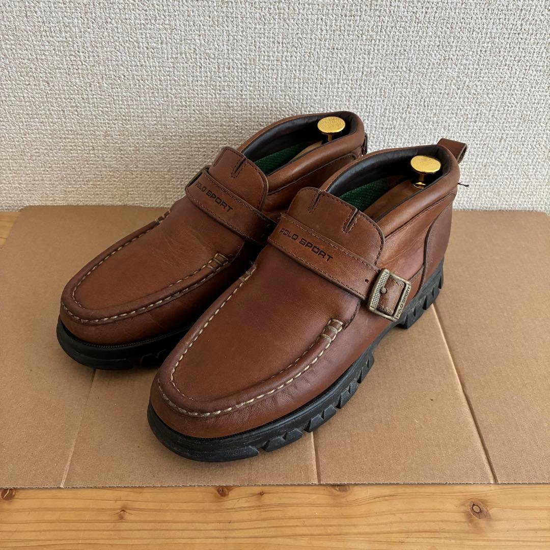 靴 90's POLO SPORT brown leather boots