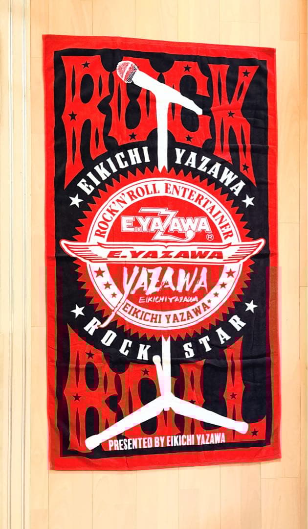 矢沢永吉 スペシャルビーチタオル スリーロゴ（マイク） 矢沢永吉SBT 矢沢永吉スペシャルビーチタオル(スリーロゴ)マイク