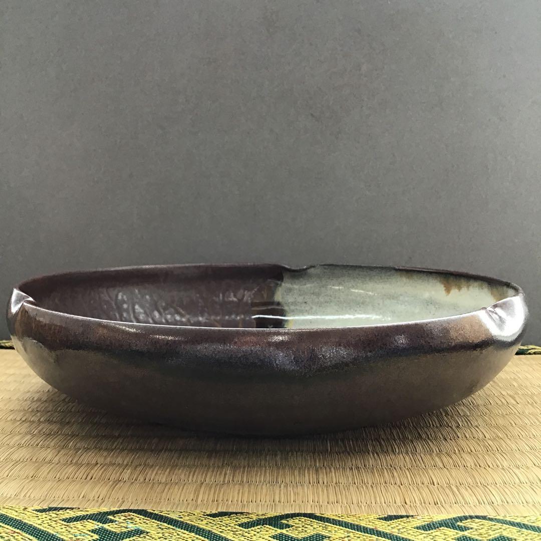 茶道具 菓子噐 高取掛分皿 鬼丸雪山窯 初代 鬼丸雪山 作 N147KT