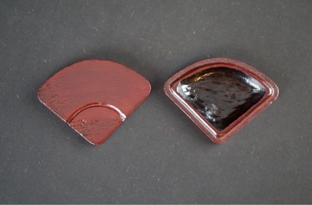 七代 山本春正（正徳）造 溜塗扇形香合 共箱 茶道具 江戸中期～明治 時代 名工