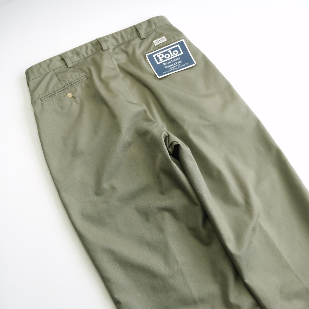ラルフローレン 90s ツータックチノパンツ 34×32 デッドストック