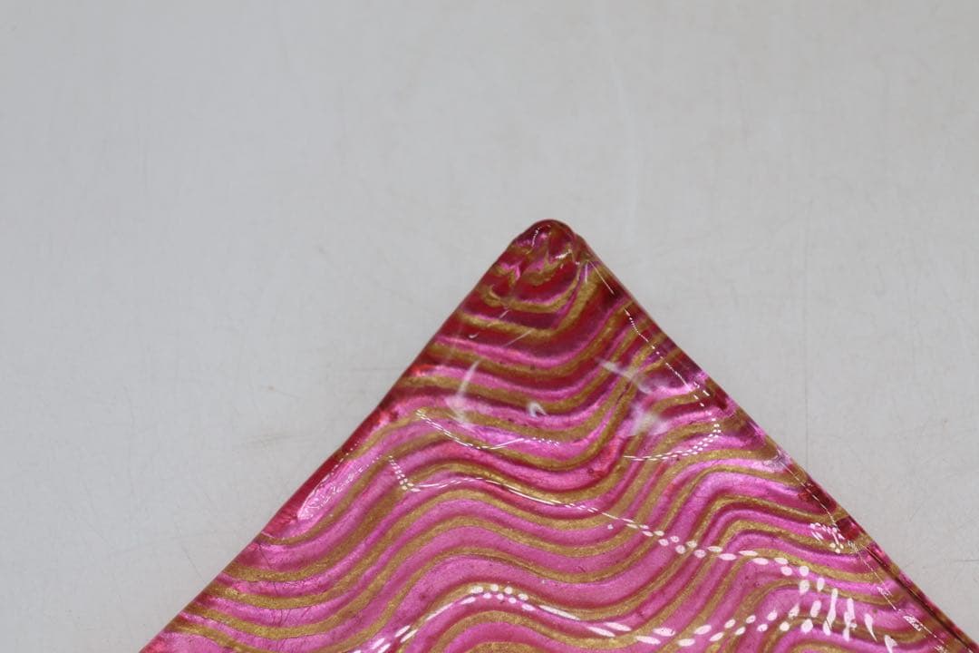 坂田甚内作 三角皿 ガラス 名人作 送料込み250605