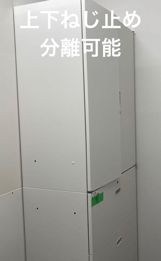 イトーキキャビネ　上:両開き　下:引出し3段　鍵付き　800x450x2076 組立設置込】イトーキ es エスキャビネット 3段両開き扉 スマート