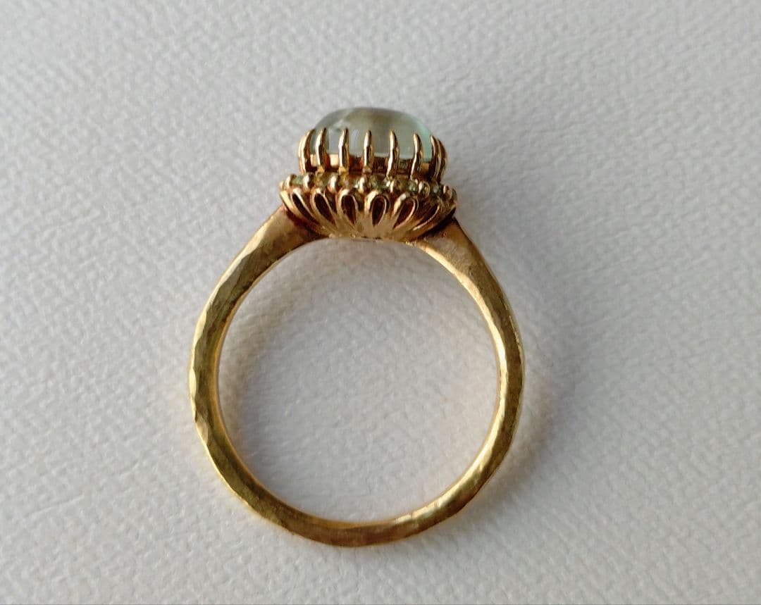 パーセルジュエリー　ポンポネ　K18　プレナイト　12号