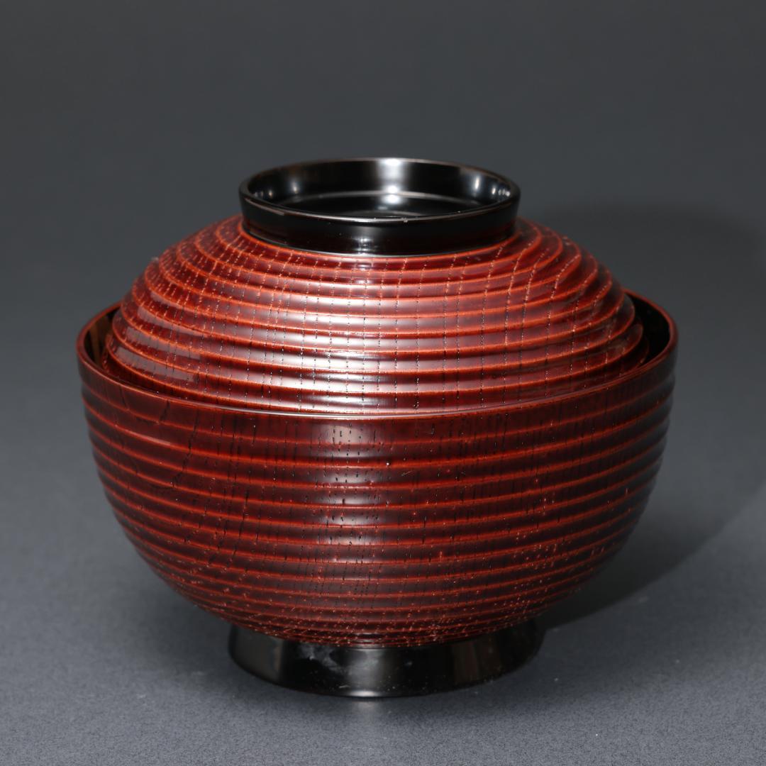 輪島塗 煮物椀 五客 のし蒔絵 共箱　漆塗 蓋付椀 口径14cm R1587ラ1