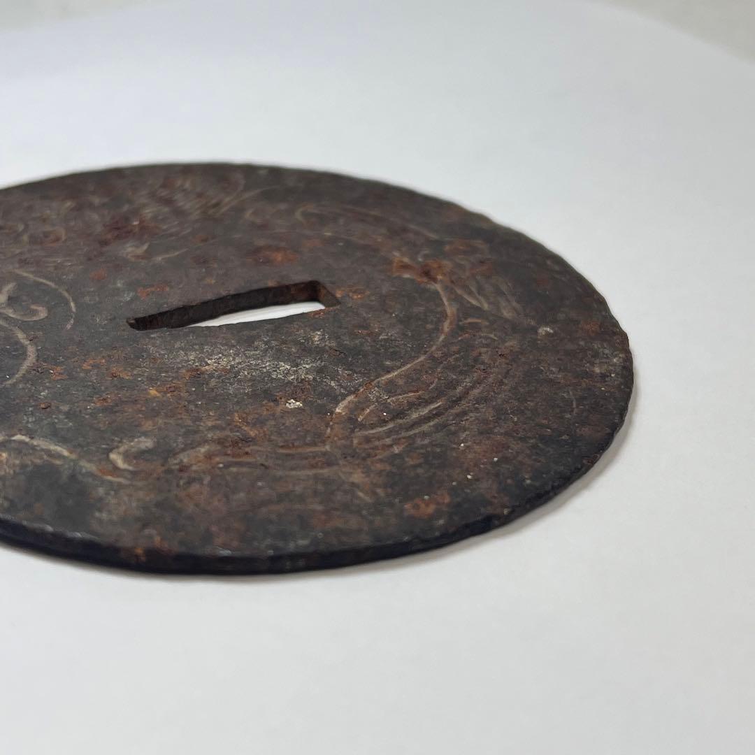 一点もの　鍔　刀装具　日本刀鍔　龍　竜　縁起物　古美術　年代物