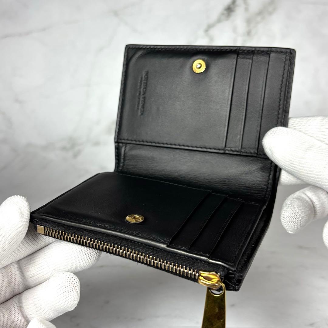 BOTTEGA VENETA ボッテガヴェネタ 二つ折り財布 カセット　ブラック