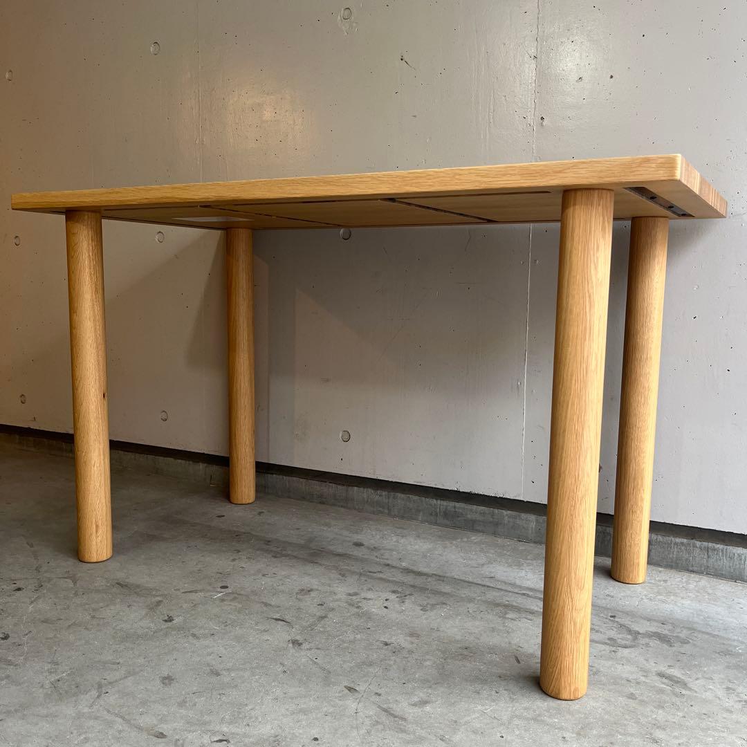 美品・廃盤希少★無印 板と脚でできた木製テーブル・オーク材・幅１２０ｃｍ