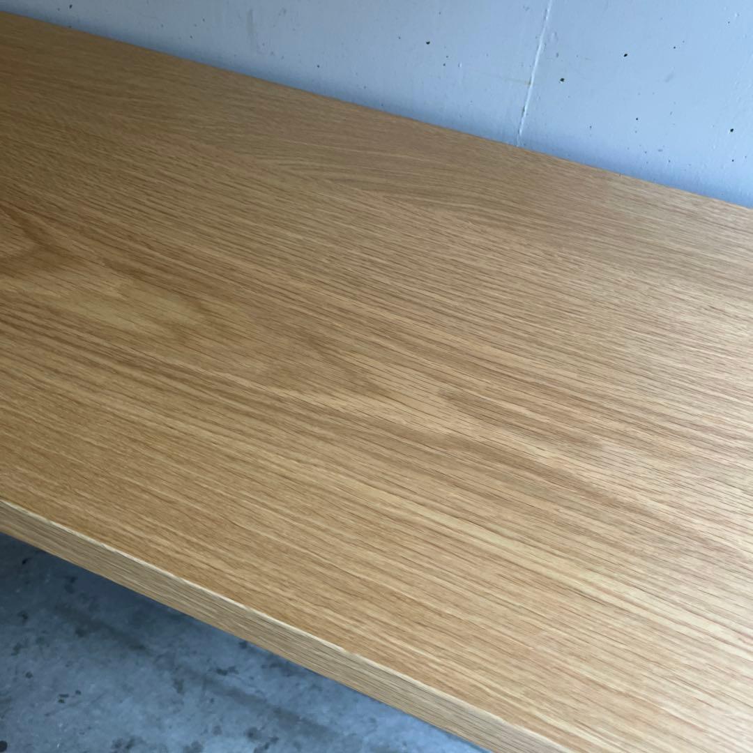 美品・廃盤希少★無印 板と脚でできた木製テーブル・オーク材・幅１２０ｃｍ
