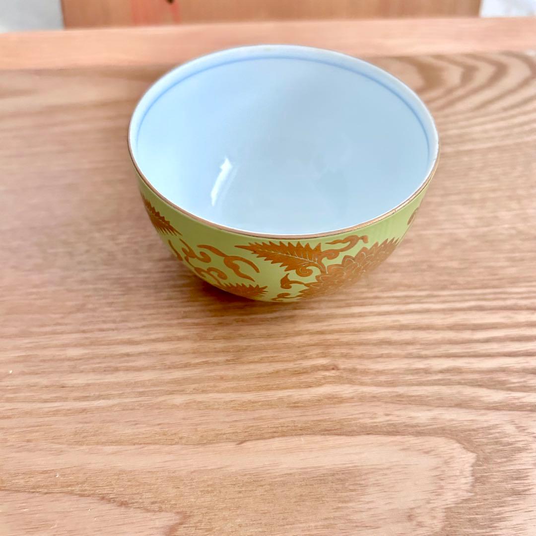 激レア希少✨其泉　萌黄金欄手 茶器セット　急須1客　湯呑5客　金彩