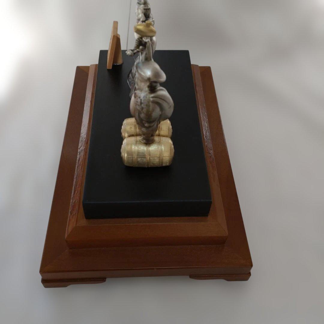 初代 武比古作 純銀 大黒天 恵比須 インテリア 縁起物 刻印有り 箱