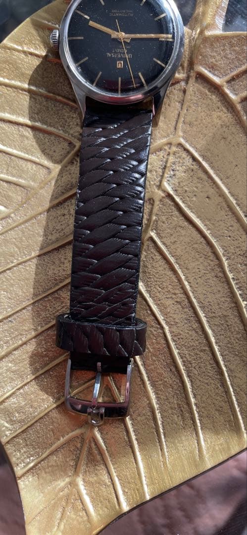 【超初期ジェンタデザイン】ユニバーサルジュネーブ Polerouter 黒文字盤