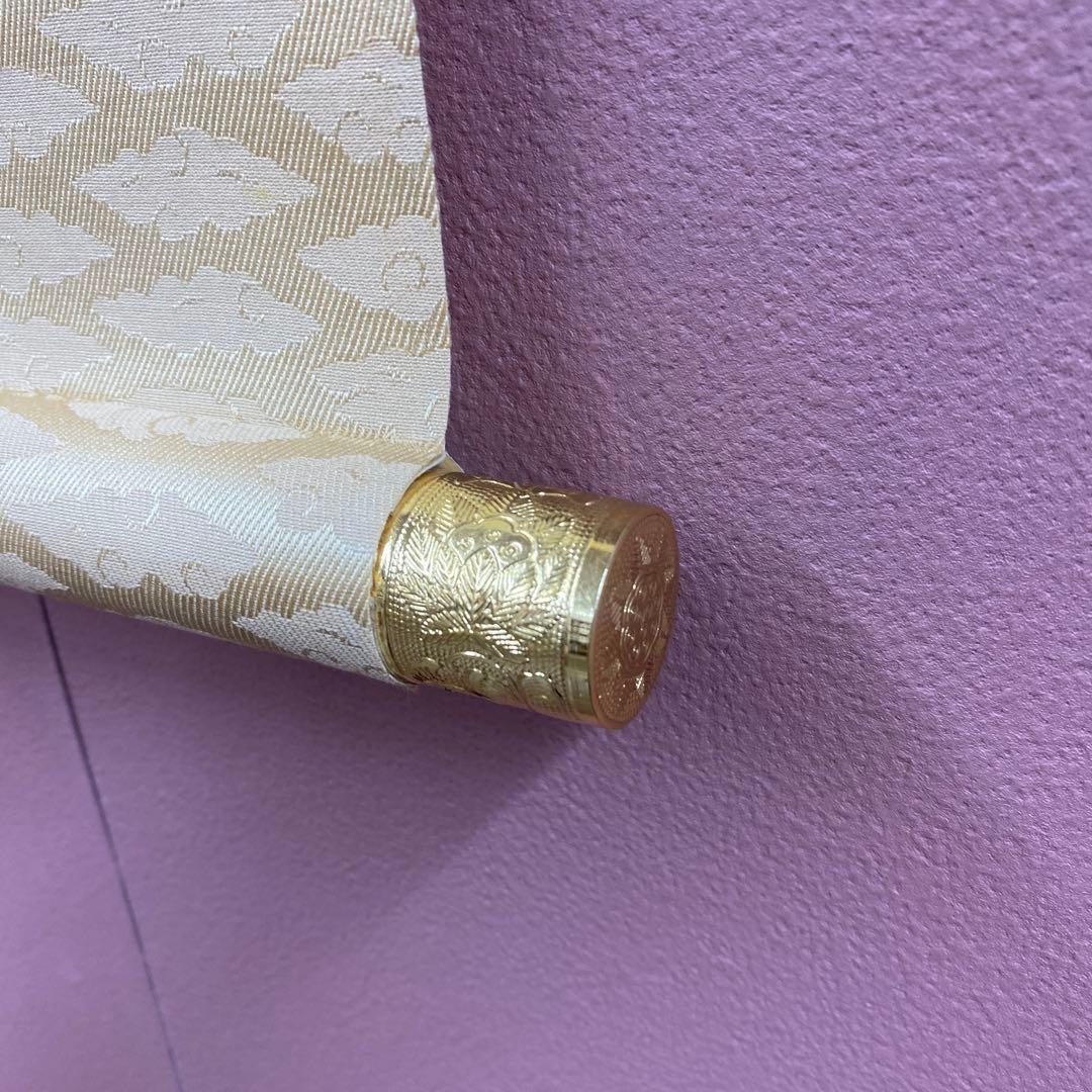 美品 掛け軸 紺紙 阿弥陀如来図 仏画 仏教美術 美術館監修 年中掛け