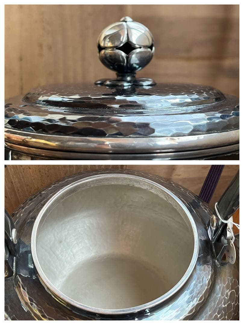 松栄堂 純銀製 水注 銀瓶 湯沸 やかん 重量1805g