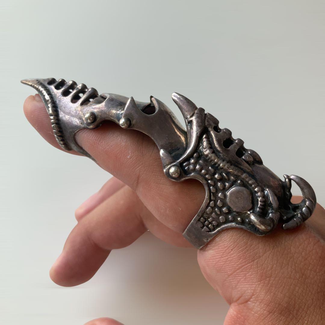 た*つ様 シルバー925 アーマーリング エイリアン 17-18号 甲冑