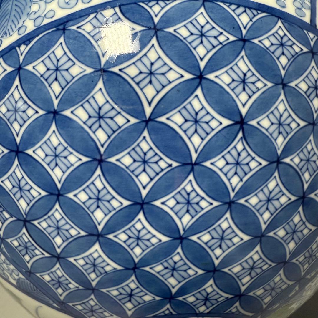 名工　市川忠山　作　色鍋島花瓶　桃　松竹梅　花草　七宝　青海波　鍋島藩　26cm