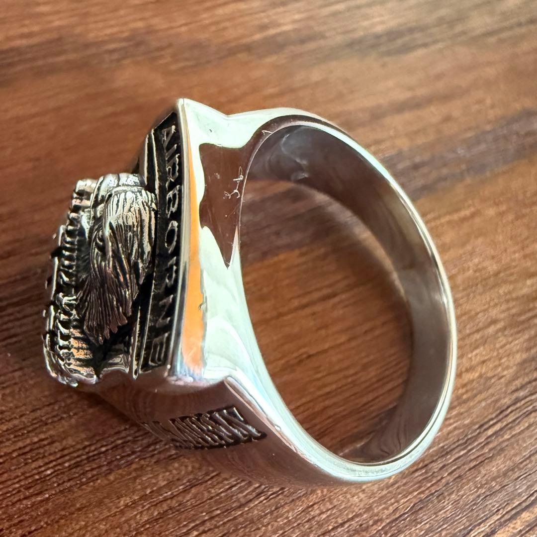 シルバー925無垢【新品】第101空挺師団　US ARMY カレッジリング 本物