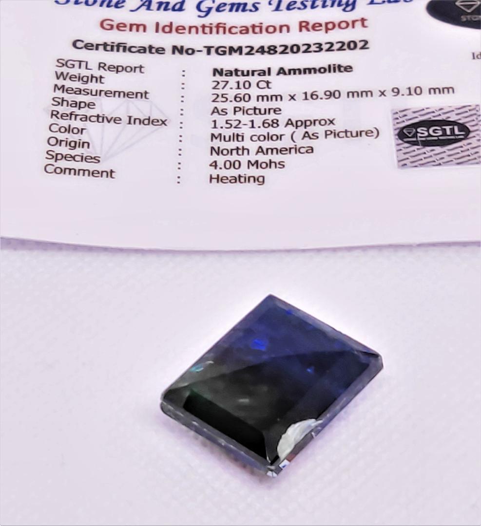 アンモライト 27.10Ct 証明証付 オパール アンモナイト パワーストーン