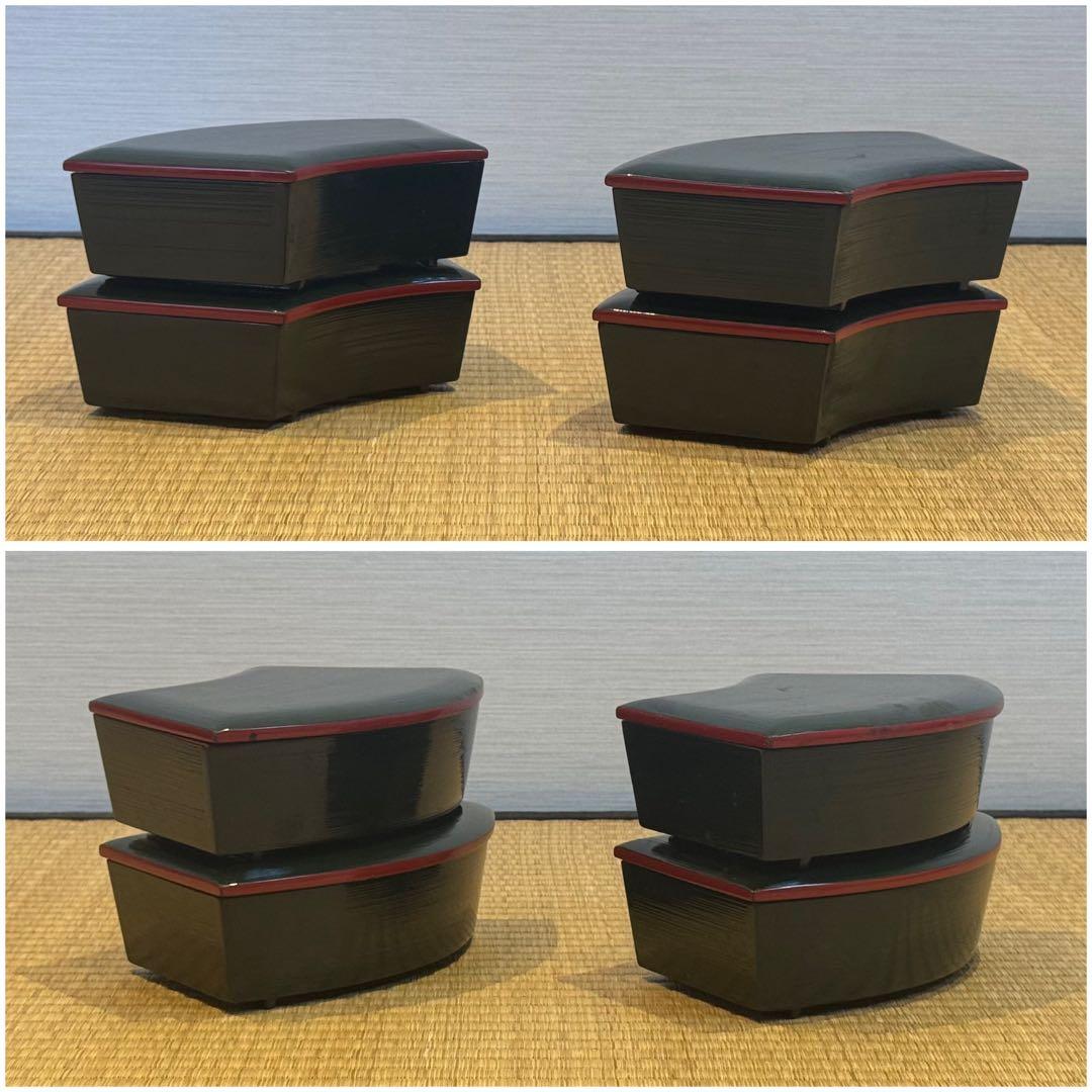 輪島塗 大崎 作 絵変草花蒔絵 青塗扇面形蓋物 10客「福扇」 / 大崎庄右衛門