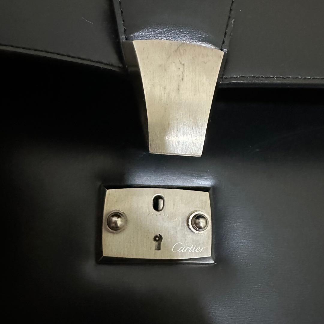カルティエ　ビジネスバック　レザー　黒