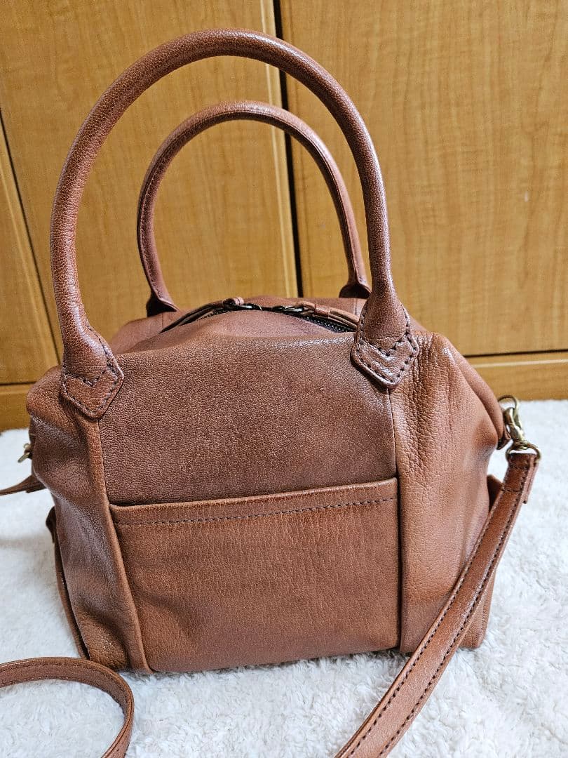 ゲンテン ショルダーバッグ 2way 山羊革 ゴートスキン ヌメ