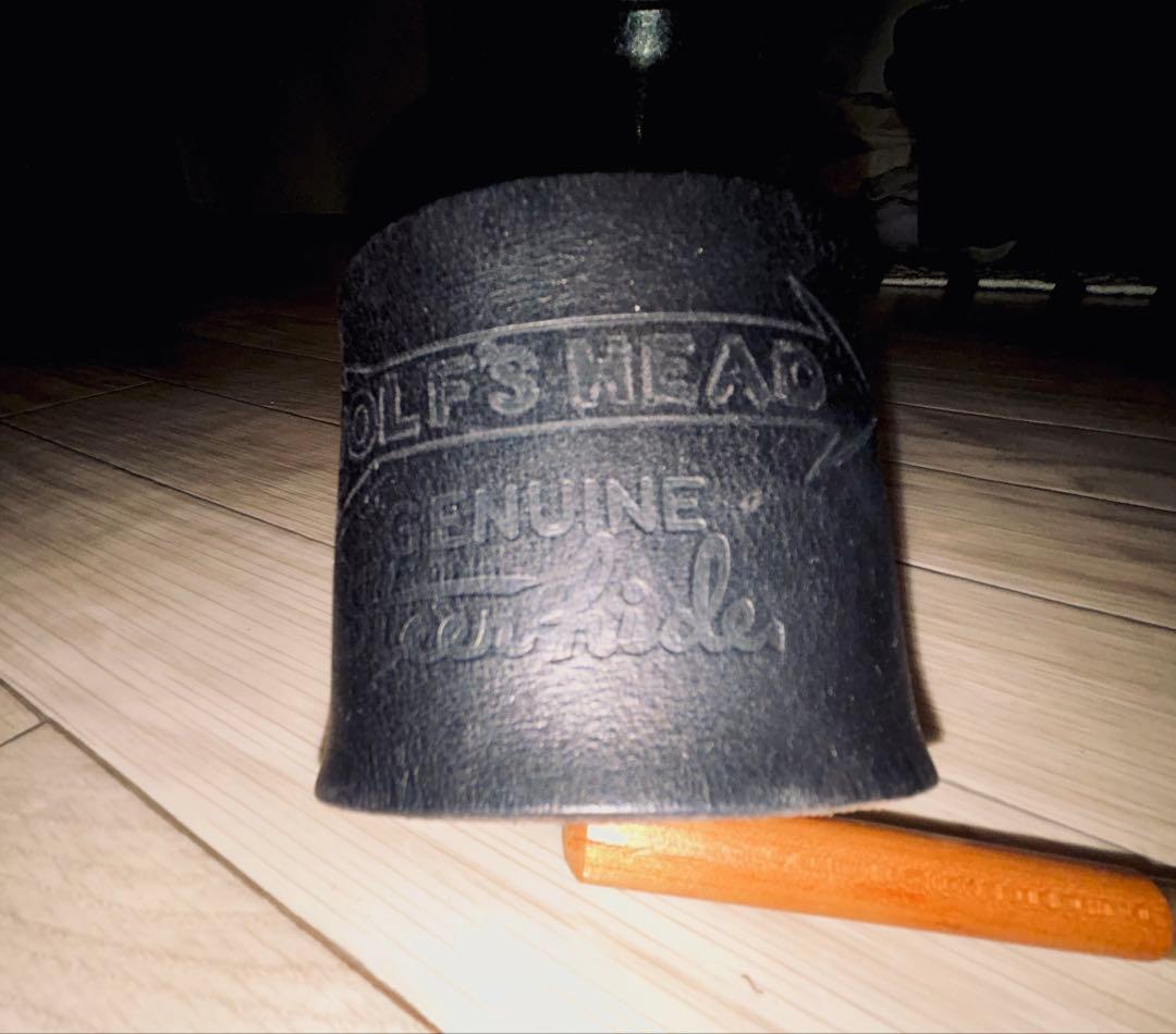 値下げ　ウルフズヘッドロゴ刻印　70mm 黒