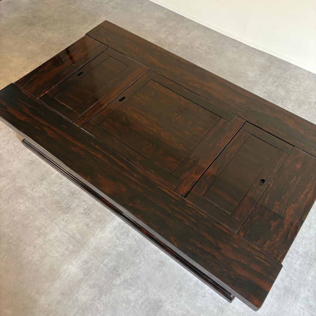 銘木 黒檀 囲炉裏テーブル 木製火鉢×座卓｜囲炉裏テーブル 箱火鉢 座卓