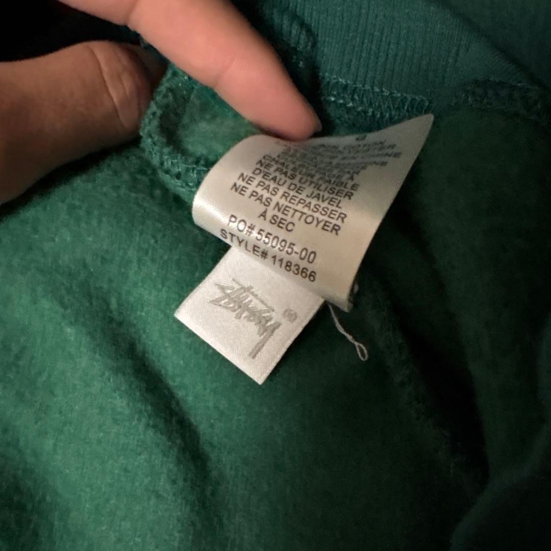 【ビッグシルエット】stussy スウェットパーカー　L グリーン