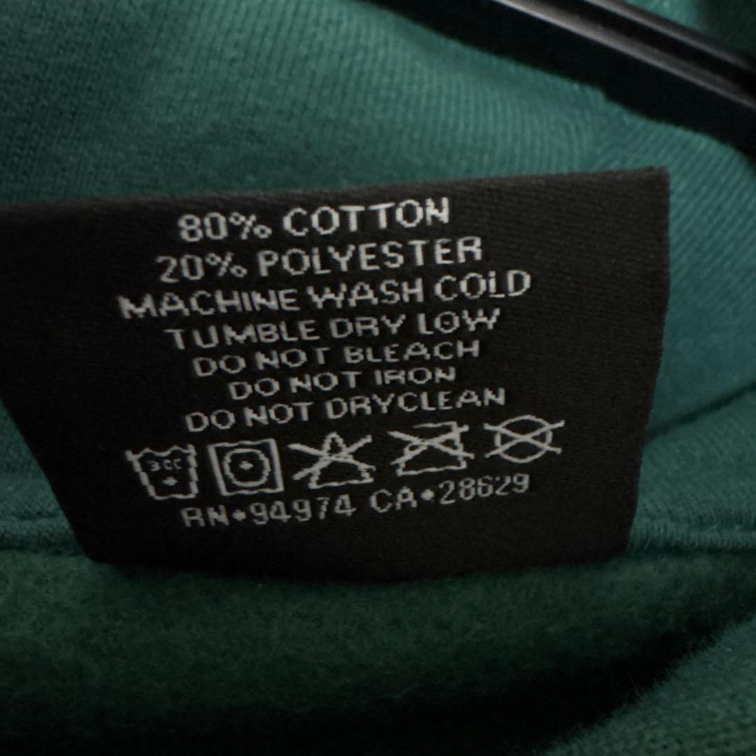 【ビッグシルエット】stussy スウェットパーカー　L グリーン