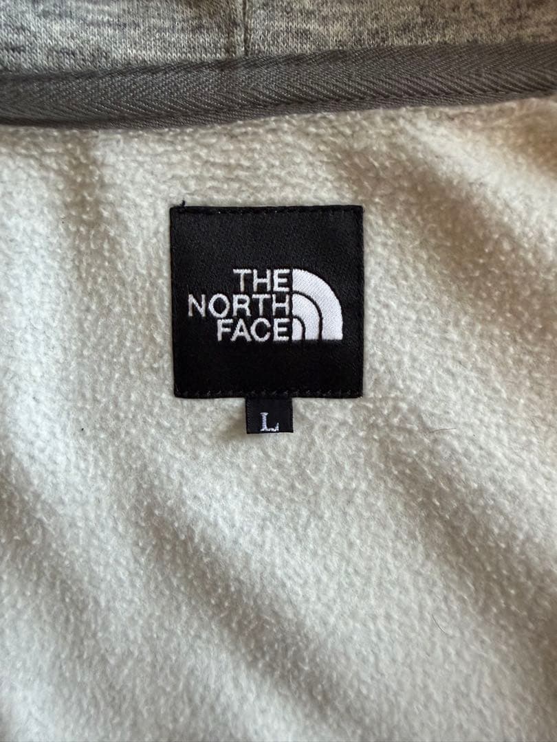 THE NORTH FACE スクエアロゴ　グレー ジップアップパーカー裏起毛