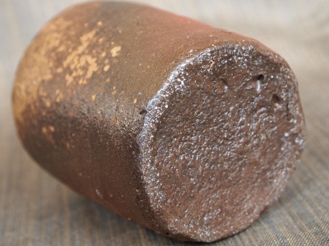 人気作家★竹中健次【師：伊勢崎淳】★備前麦酒呑★共箱・布・栞